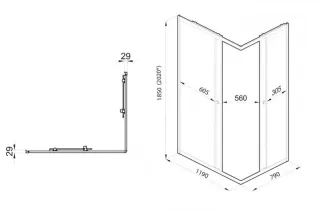 Душевой уголок Triton Вента Щ0000064632 120x80 см профиль чёрный стекло матовое